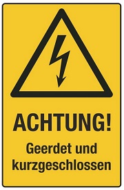 Gefahr von Stromschlag